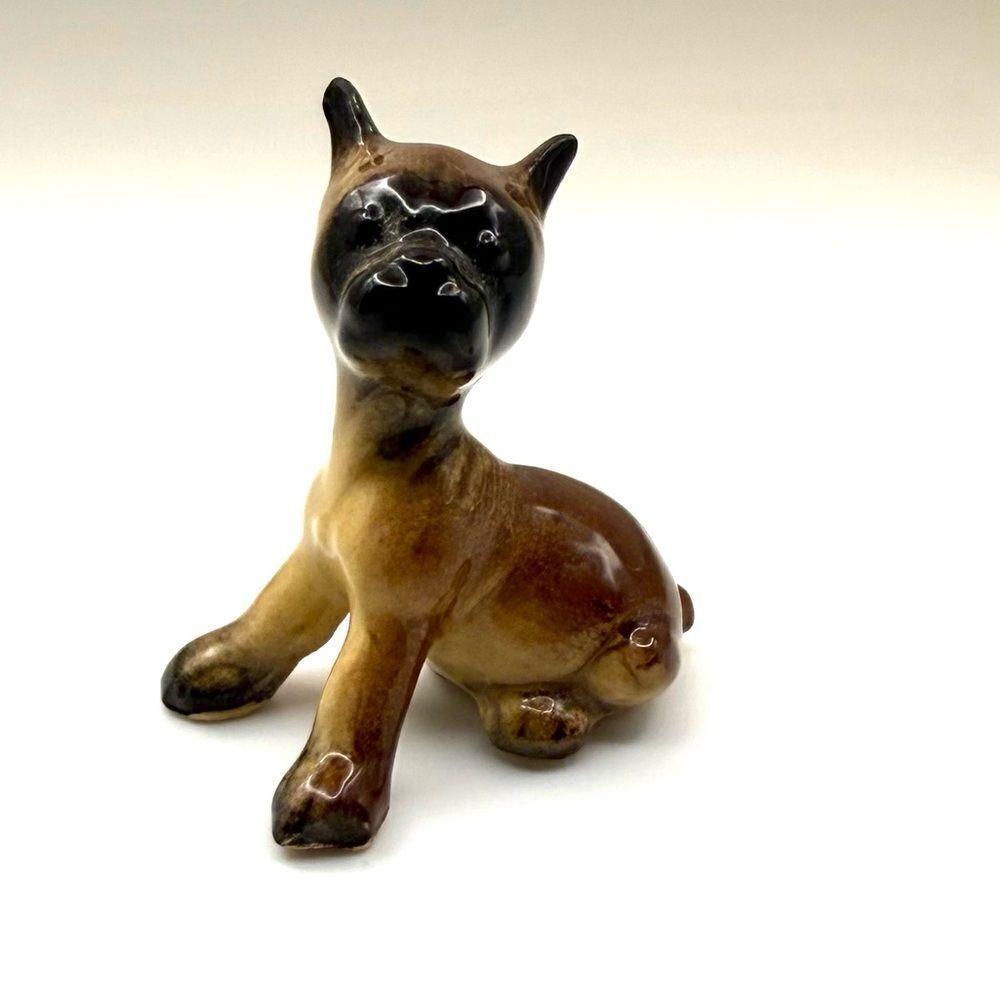 Vtg Hagen Renaker Miniature Boxer Puppy Dog Ceramic Figurine Dollhouse Pet